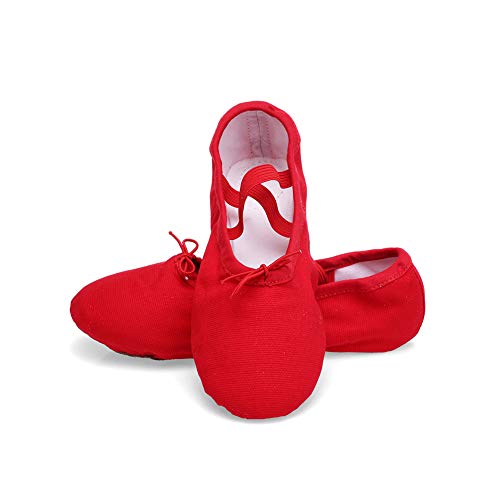 TRIWORIAE - Zapatos de Baile Ballet Zapatillas de Danza/Yoga/Pilates/Gimnasia para Niña Mujer Rojo 38.5 EU