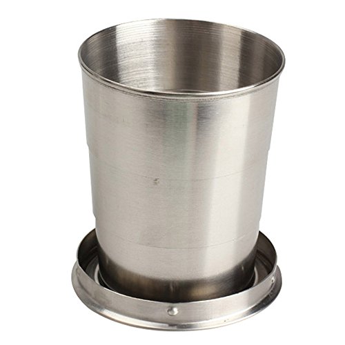 TRIXES Taza de Acero Inoxidable Plegable para Beber Durante Camping Viaje TRIXES Taza de Acero Inoxidable Plegable para Beber Durante Camping Viaje