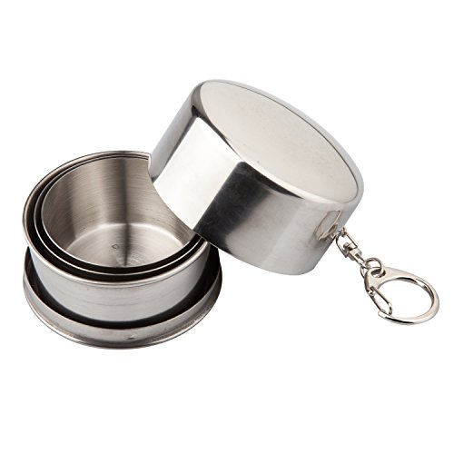 TRIXES Taza de Acero Inoxidable Plegable para Beber Durante Camping Viaje TRIXES Taza de Acero Inoxidable Plegable para Beber Durante Camping Viaje