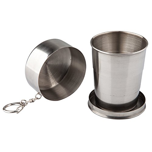 TRIXES Taza de Acero Inoxidable Plegable para Beber Durante Camping Viaje TRIXES Taza de Acero Inoxidable Plegable para Beber Durante Camping Viaje
