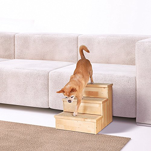 Trixie petstair escaleras para perros y gatos, de abedul, 40 x 38 45 cm – Alfombra cubierta pasos Base para