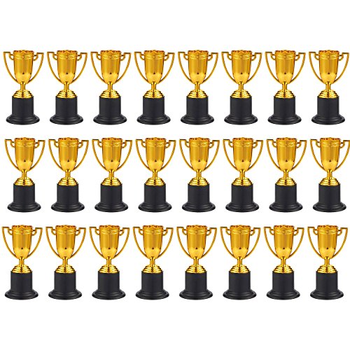 Trofeos para Premios Juvale - Paquete de 25 Copas de Plástico doradas como Trofeo para torneos deportivos, competiciones y fiestas, 5 cm x 10 cm x 5 cm