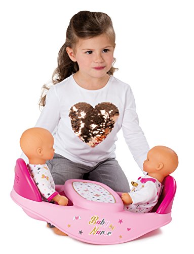 Trona gemelar Baby Nurse para muñecos bebé con accesorios (Smoby 220315)
