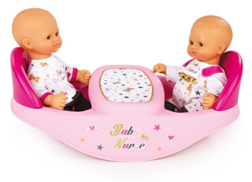 Trona gemelar Baby Nurse para muñecos bebé con accesorios (Smoby 220315)