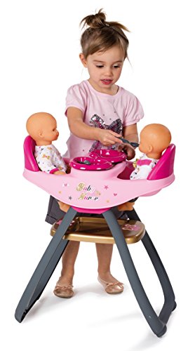 Trona gemelar Baby Nurse para muñecos bebé con accesorios (Smoby 220315)