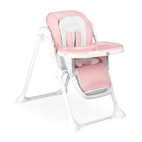 Trona Para Bebe Evolutiva Tasty Rosa - Innovaciones MS 2055. 6 Posiciones De Altura y 3 De Reclinación- Bandeja Extraíble