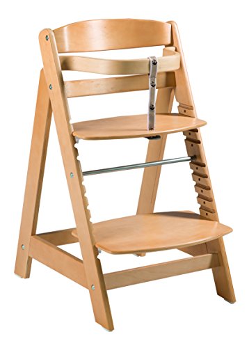 Trona roba 'Sit Up Click', utilizable como trona para bebé y como la silla juvenil,innovador cierre de clic, en madera maciza, color madera natural.
