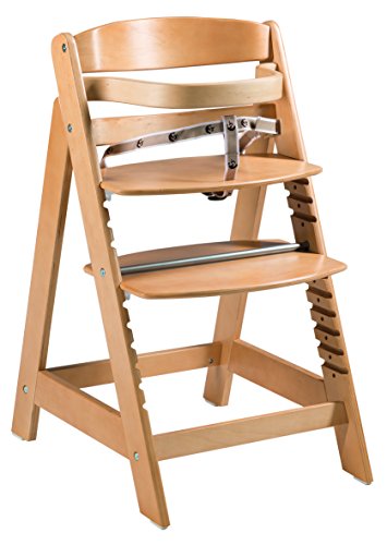 Trona roba 'Sit Up Click', utilizable como trona para bebé y como la silla juvenil,innovador cierre de clic, en madera maciza, color madera natural.