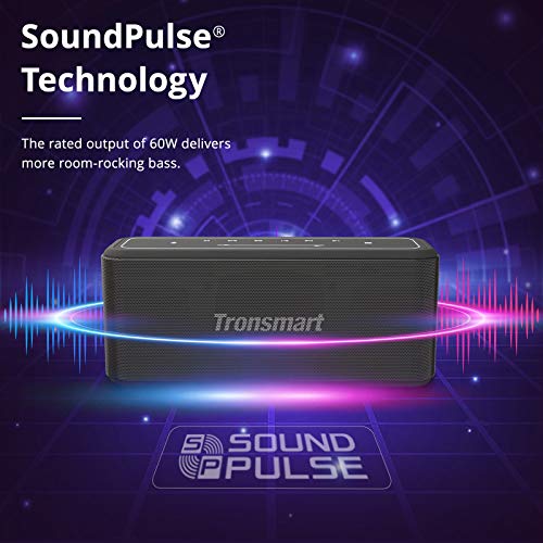 Tronsmart Mega Pro Altavoz Bluetooth 60W, Altavoz inalámbrico Portátil con TWS & NFC, Sonido Digital 3D, Panel Táctil, 10H de Reproducción Continua y Manos Libres para Fiesta, Hogar, Playa - Negro