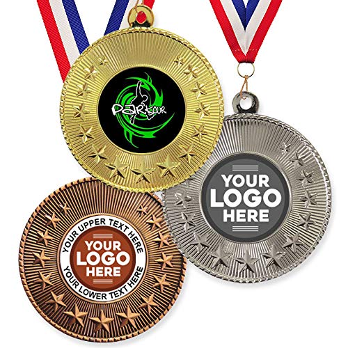 Trophy Monster Paquete de 10 medallas y cintas de metal de 50 mm Parkour Star con emblema estándar o su logotipo. Personalizable. Cantidad: 50,100,250 o 500 unidades. Trophy Monster Paquete de 10 medallas y cintas de metal de 50 mm Parkour Star con emblema estándar o su logotipo. Personalizable. Cantidad: 50,100,250 o 500 unidades.