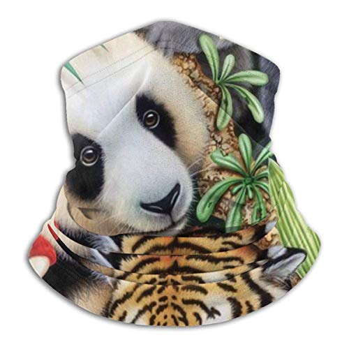 Tropical Zoo Pandas Tiger Parrot Lion Neck Gaiter Neck Warmer Face Scarf Sun Protection Balaclava Diadema para hombres mujeres Escudo facial para pesca senderismo kayak bufanda