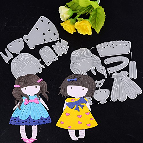 Troqueles Niña de Metal Dies Corte Plantillas Estarcir para Tarjeta, Papel, Álbum Scrapbook, DIY