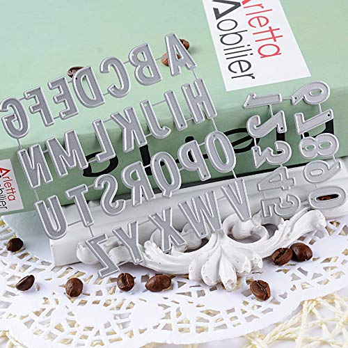 Troqueles Scrapbooking Letras y Números Troqueles Corte Metal Plantillas Troquelado Letras Cutting Dies para Álbum Recortes DIY Manualidad Tarjeta Papel