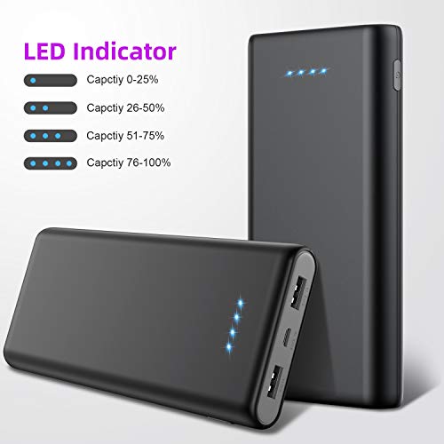 Trswyop Batería Externa 26800mAh, Power Bank [4 Indicadores de Energía LED] Ultra Alta Capacidad Cargador Portátil Móvil con 2 Puertos USB para Smartphones Tabletas y Más