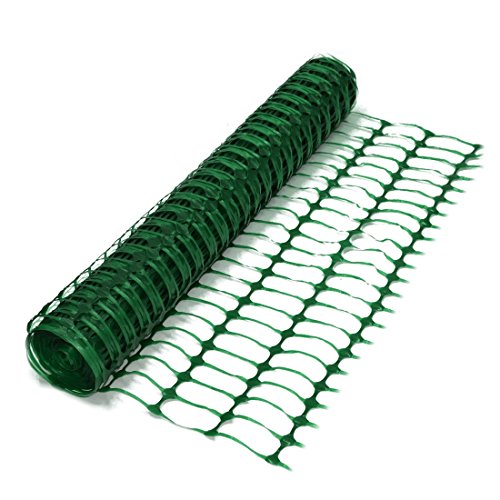 True Products B1001A Malla de seguridad de plástico de 50 m, 5,5 kg, valla de seguridad rollo de malla, color verde