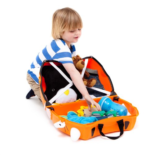 Trunki Maleta correpasillos y equipaje de mano infantil: Tigre Tipu (Naranja)