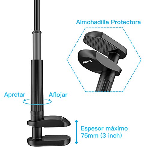 Tryone Soporte Tablet Móvil Multiángulo - Soporte con Brazo de Cuello de Cisne para Serie iPad/Nintendo Switch/Samsung Galaxy Tabs/Huawei Mediapad/Kindle Fire y Más, 95cm de Longitud en Total Tryone Soporte Tablet Móvil Multiángulo - Soporte con Brazo de Cuello de Cisne para Serie iPad/Nintendo Switch/Samsung Galaxy Tabs/Huawei Mediapad/Kindle Fire y Más, 95cm de Longitud en Total