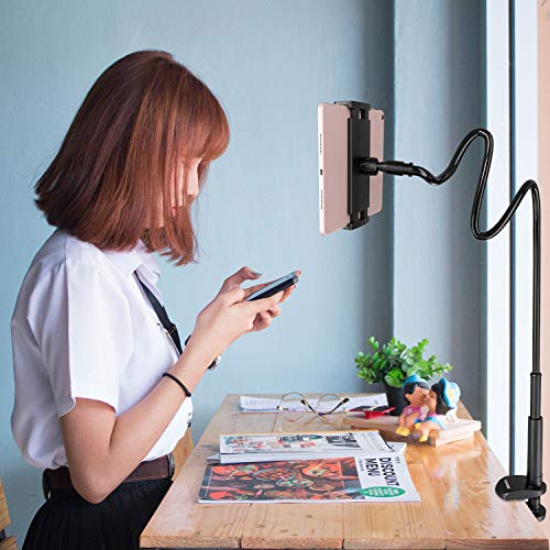Tryone Soporte Tablet Móvil Multiángulo - Soporte con Brazo de Cuello de Cisne para Serie iPad/Nintendo Switch/Samsung Galaxy Tabs/Huawei Mediapad/Kindle Fire y Más, 95cm de Longitud en Total Tryone Soporte Tablet Móvil Multiángulo - Soporte con Brazo de Cuello de Cisne para Serie iPad/Nintendo Switch/Samsung Galaxy Tabs/Huawei Mediapad/Kindle Fire y Más, 95cm de Longitud en Total