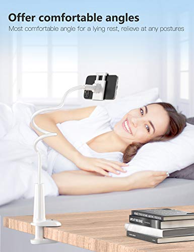 Tryone Soporte Tablet Teléfono Movil Flexible – Soporte con Brazo de Cuello de Cisne para Serie iPhone/Celulares Samsung/Huawei/Google Pixel y Más, 27.5 Pulgadas de Longitud en Total (Blanco) Tryone Soporte Tablet Teléfono Movil Flexible – Soporte con Brazo de Cuello de Cisne para Serie iPhone/Celulares Samsung/Huawei/Google Pixel y Más, 27.5 Pulgadas de Longitud en Total (Blanco)