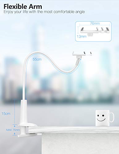 Tryone Soporte Tablet Teléfono Movil Flexible – Soporte con Brazo de Cuello de Cisne para Serie iPhone/Celulares Samsung/Huawei/Google Pixel y Más, 27.5 Pulgadas de Longitud en Total (Blanco) Tryone Soporte Tablet Teléfono Movil Flexible – Soporte con Brazo de Cuello de Cisne para Serie iPhone/Celulares Samsung/Huawei/Google Pixel y Más, 27.5 Pulgadas de Longitud en Total (Blanco)