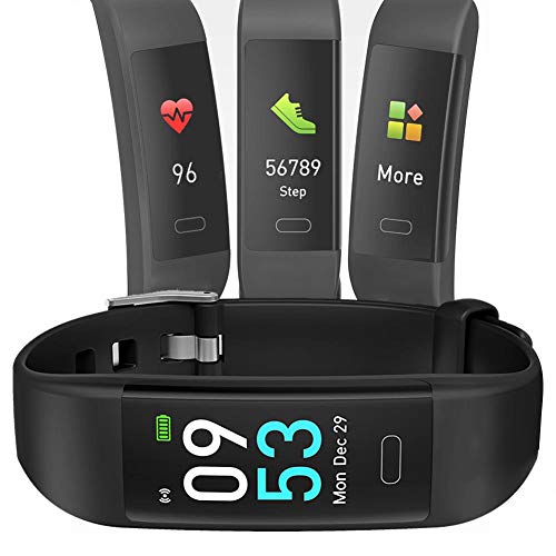 TS10 Slim Fitness Tracker para niños y mujeres, rastreador de actividad impermeable con monitor de sueño, frecuencia cardíaca y presión arterial, reloj inteligente con podómetro para modos deportivos