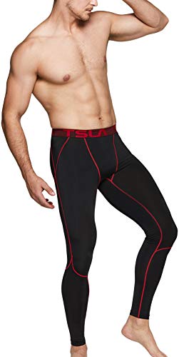 TSLA Dri Fit Mallas interiores de compresión para hombre, Mallas deportivas para entrenamiento, Mup39 1 pack – Negro & Rojo, S TSLA Dri Fit Mallas interiores de compresión para hombre, Mallas deportivas para entrenamiento, Mup39 1 pack – Negro & Rojo, S