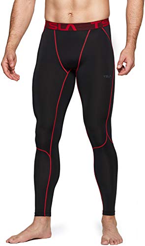 TSLA Dri Fit Mallas interiores de compresión para hombre, Mallas deportivas para entrenamiento, Mup39 1 pack – Negro & Rojo, S TSLA Dri Fit Mallas interiores de compresión para hombre, Mallas deportivas para entrenamiento, Mup39 1 pack – Negro & Rojo, S