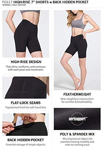 TSLA Fgs17 - Pantalones cortos de yoga para mujer con cintura media y bolsillo oculto, pantalones cortos de entrenamiento y pantalones cortos opacos con elástico atlético, color negro, talla M TSLA Fgs17 - Pantalones cortos de yoga para mujer con cintura media y bolsillo oculto, pantalones cortos de entrenamiento y pantalones cortos opacos con elástico atlético, color negro, talla M