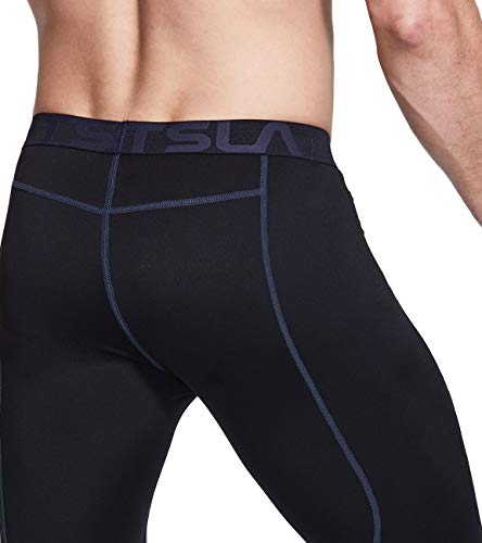 TSLA Yup53 - Mallas térmicas de compresión para hombre, con forro polar, 1 unidad, color negro y carbón, talla L TSLA Yup53 - Mallas térmicas de compresión para hombre, con forro polar, 1 unidad, color negro y carbón, talla L