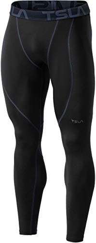 TSLA Yup53 - Mallas térmicas de compresión para hombre, con forro polar, 1 unidad, color negro y carbón, talla L TSLA Yup53 - Mallas térmicas de compresión para hombre, con forro polar, 1 unidad, color negro y carbón, talla L