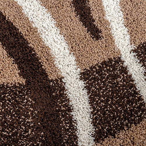 T&T Design Alfombra Shaggy Moderna Pelo Largo Diseño Vigo Marrón Beige Crema Mejor Precio, Größe:120x170 cm T&T Design Alfombra Shaggy Moderna Pelo Largo Diseño Vigo Marrón Beige Crema Mejor Precio, Größe:120x170 cm