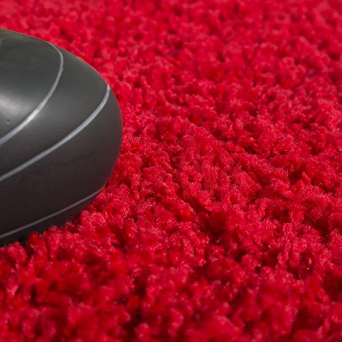 T&T Design Alfombra Shaggy Pelo Largo Moderna Monocolor En Rojo Precio Inmejorable, Größe:160x220 cm T&T Design Alfombra Shaggy Pelo Largo Moderna Monocolor En Rojo Precio Inmejorable, Größe:160x220 cm