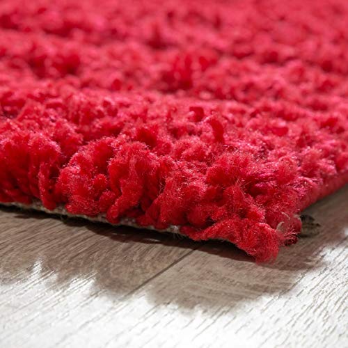 T&T Design Alfombra Shaggy Pelo Largo Moderna Monocolor En Rojo Precio Inmejorable, Größe:160x220 cm T&T Design Alfombra Shaggy Pelo Largo Moderna Monocolor En Rojo Precio Inmejorable, Größe:160x220 cm