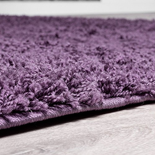 T&T Design Shaggy - Alfombra para salón, diferentes precios, varios colores, morado, 160 x 220 cm