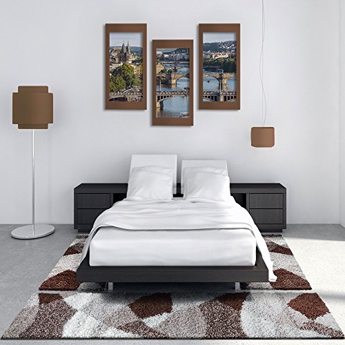 T&T Design Shaggy Camino Cuna Alfombra Vigo en marrón Beige Crema Juego de 3, Polipropileno, 2 Mal 70x140 1 Mal 70x250 cm T&T Design Shaggy Camino Cuna Alfombra Vigo en marrón Beige Crema Juego de 3, Polipropileno, 2 Mal 70x140 1 Mal 70x250 cm