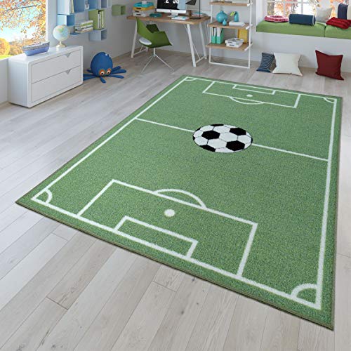 TT Home Alfombra Infantil Juego para Dormitorio Infantil con Campo De Fútbol En Verde, Größe:80x150 cm