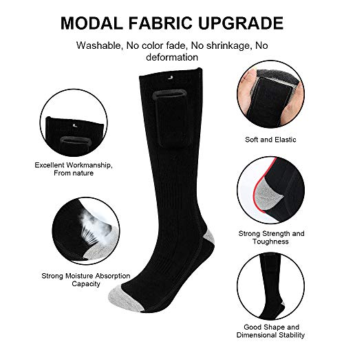 TTAototech Calcetines de calefacción eléctrica para hombre y mujer, calcetines de algodón cálidos para deportes al aire libre - camping, pesca, ciclismo, motociclismo, patinaje y esquí TTAototech Calcetines de calefacción eléctrica para hombre y mujer, calcetines de algodón cálidos para deportes al aire libre - camping, pesca, ciclismo, motociclismo, patinaje y esquí