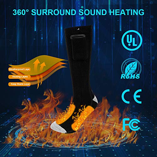 TTAototech Calcetines de calefacción eléctrica para hombre y mujer, calcetines de algodón cálidos para deportes al aire libre - camping, pesca, ciclismo, motociclismo, patinaje y esquí TTAototech Calcetines de calefacción eléctrica para hombre y mujer, calcetines de algodón cálidos para deportes al aire libre - camping, pesca, ciclismo, motociclismo, patinaje y esquí