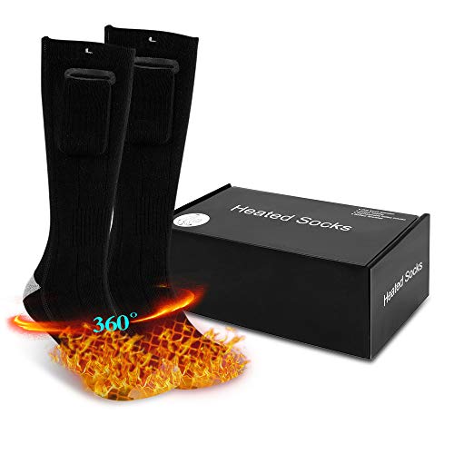 TTAototech Calcetines de calefacción eléctrica para hombre y mujer, calcetines de algodón cálidos para deportes al aire libre - camping, pesca, ciclismo, motociclismo, patinaje y esquí TTAototech Calcetines de calefacción eléctrica para hombre y mujer, calcetines de algodón cálidos para deportes al aire libre - camping, pesca, ciclismo, motociclismo, patinaje y esquí