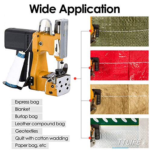 TTLIFE Máquina de coser portátil, máquina de cierre de bolsas portátil de 220 V, máquina de coser más cercana, costura eléctrica de bolsas de embalaje, sellado
