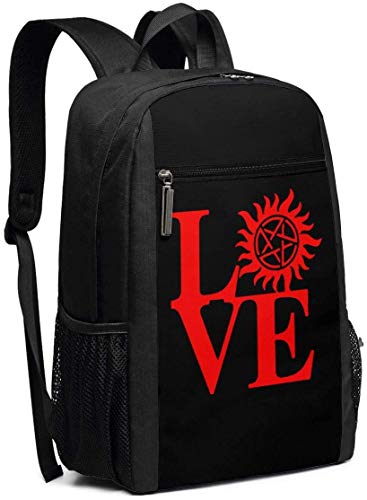 TTmom Mochilas Tipo Casual,Bolsa de Viaje Love Supernatural Backpack Laptop Backpack School Bag Travel Backpack 17 Inch