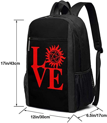 TTmom Mochilas Tipo Casual,Bolsa de Viaje Love Supernatural Backpack Laptop Backpack School Bag Travel Backpack 17 Inch