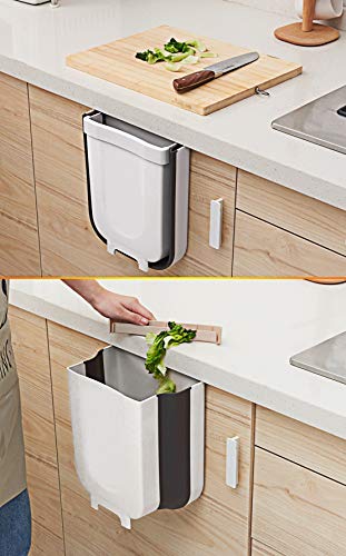 TTMOW Cubos de Basura Plegable Colgando para la Cocina, Coche 9L (Blanco) TTMOW Cubos de Basura Plegable Colgando para la Cocina, Coche 9L (Blanco)