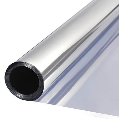 TTMOW Vinilo Pet Película Adhesiva Lámina de Espejo para Ventanas Cristal Unidireccional Protector de Privacidad Anti 99% UV y Anti 85% IR para Hogar y Oficina (40 * 400cm)