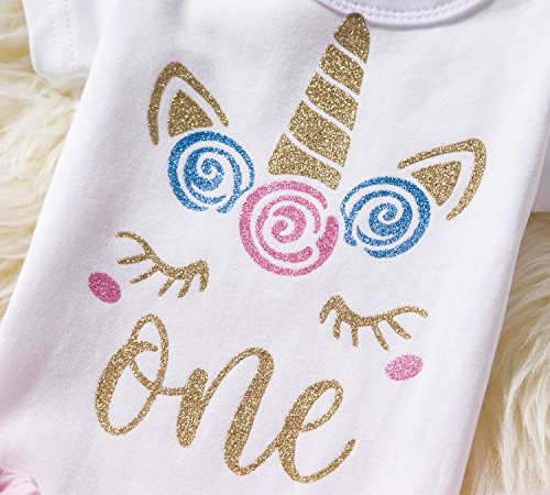 TTYAOVO Bebé Niña 1er cumpleaños 3pcs Conjuntos con Diadema Unicorn y Mameluco y Faldas Tamaño 1 años Rosa y Unicornio TTYAOVO Bebé Niña 1er cumpleaños 3pcs Conjuntos con Diadema Unicorn y Mameluco y Faldas Tamaño 1 años Rosa y Unicornio