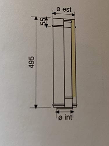 Tubo doble pared de acero inoxidable para chimeneas L 500 mm (DN 130-180)