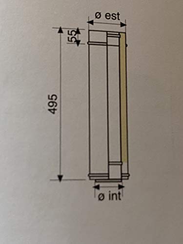 Tubo doble pared de acero inoxidable para chimeneas L 500 mm (DN 130-180)