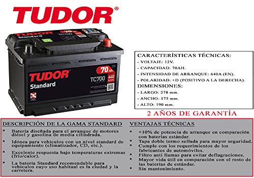 TUDOR TC700 Batería TUDOR TC700 Batería