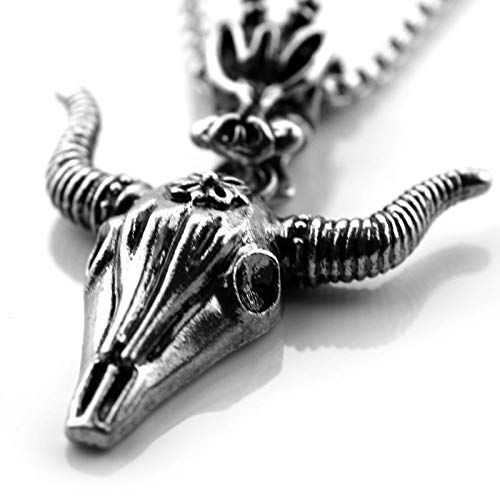 TUDUDU Cool Punk Style Collar Bull Skull Head Colgante De Aleación De Fundición para Hombres Collar De Calavera Vaca Bossy Ox Bikers Joyería Moda Hombres Longitud 60Cm TUDUDU Cool Punk Style Collar Bull Skull Head Colgante De Aleación De Fundición para Hombres Collar De Calavera Vaca Bossy Ox Bikers Joyería Moda Hombres Longitud 60Cm