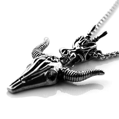 TUDUDU Cool Punk Style Collar Bull Skull Head Colgante De Aleación De Fundición para Hombres Collar De Calavera Vaca Bossy Ox Bikers Joyería Moda Hombres Longitud 60Cm TUDUDU Cool Punk Style Collar Bull Skull Head Colgante De Aleación De Fundición para Hombres Collar De Calavera Vaca Bossy Ox Bikers Joyería Moda Hombres Longitud 60Cm